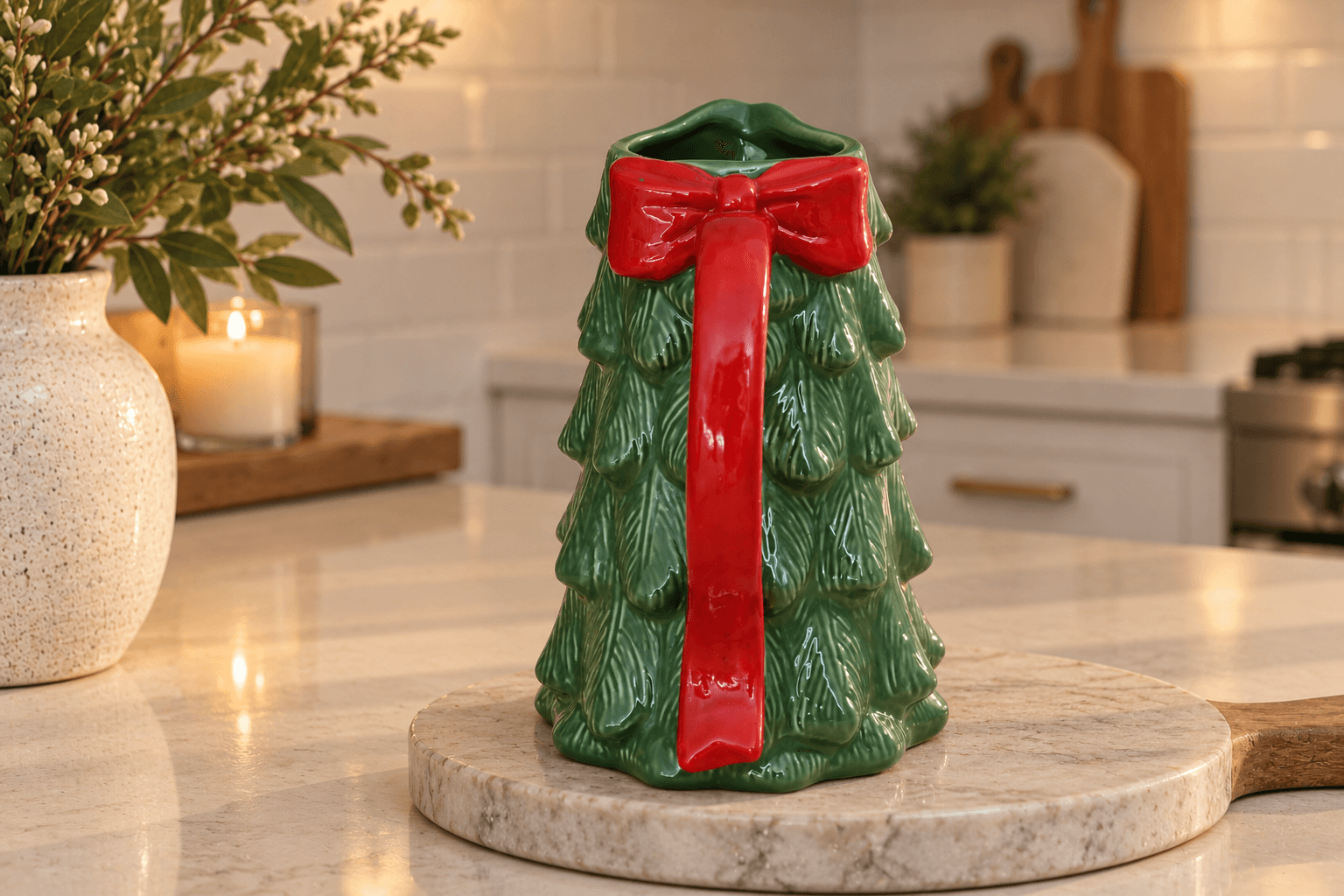 Christmas Tree with Bow Jug